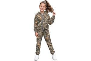 Coldinair Girls 2 Piece Athletic Sweatsuits Sets for Girls 6-15 Years Old Kids Long Sleeve Zip Hoodie Jacket with Pockets