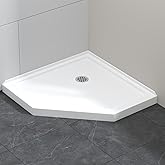 GOBESTRY 36" x 36" Neo - Angle Shower Pan, Anti - Skid Single - Threshold Shower Base with Center Drainage, Non - Yellowing, 