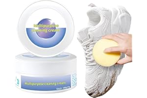 White Shoes Cleaner Cream, All-Purpose Rinse-Free White Shoe Cleaner Cream with Sponge, Multifunctional Sneaker Cleaner