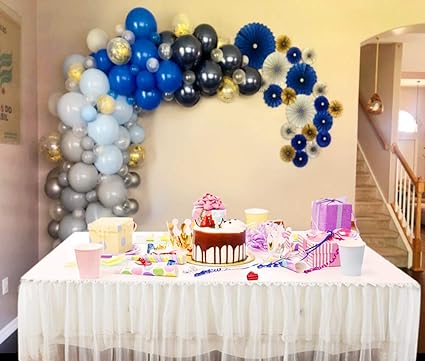 Amazon Com Balloon Arch Garland Kit 100 Gray Balloon Navy Blue