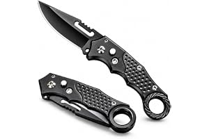Canivete Tático 16cm Compacto em Aço Inoxidável Dobrável com Trava de Segurança Cabo Antiderrapante para Camping Trilha Pesca