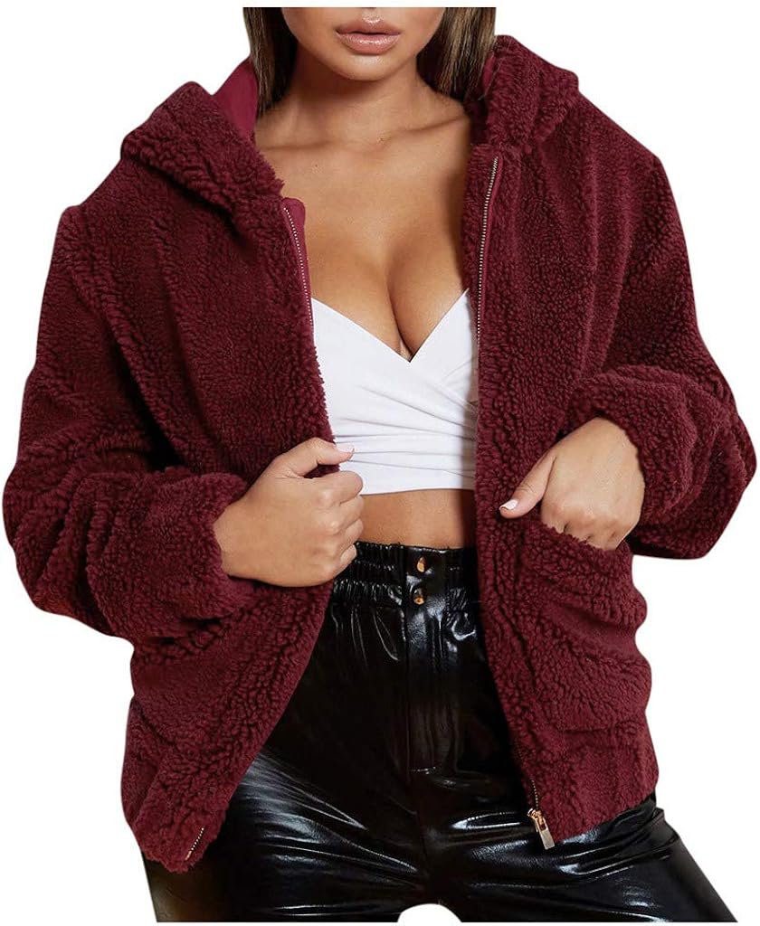 fuzzy zipper jacket