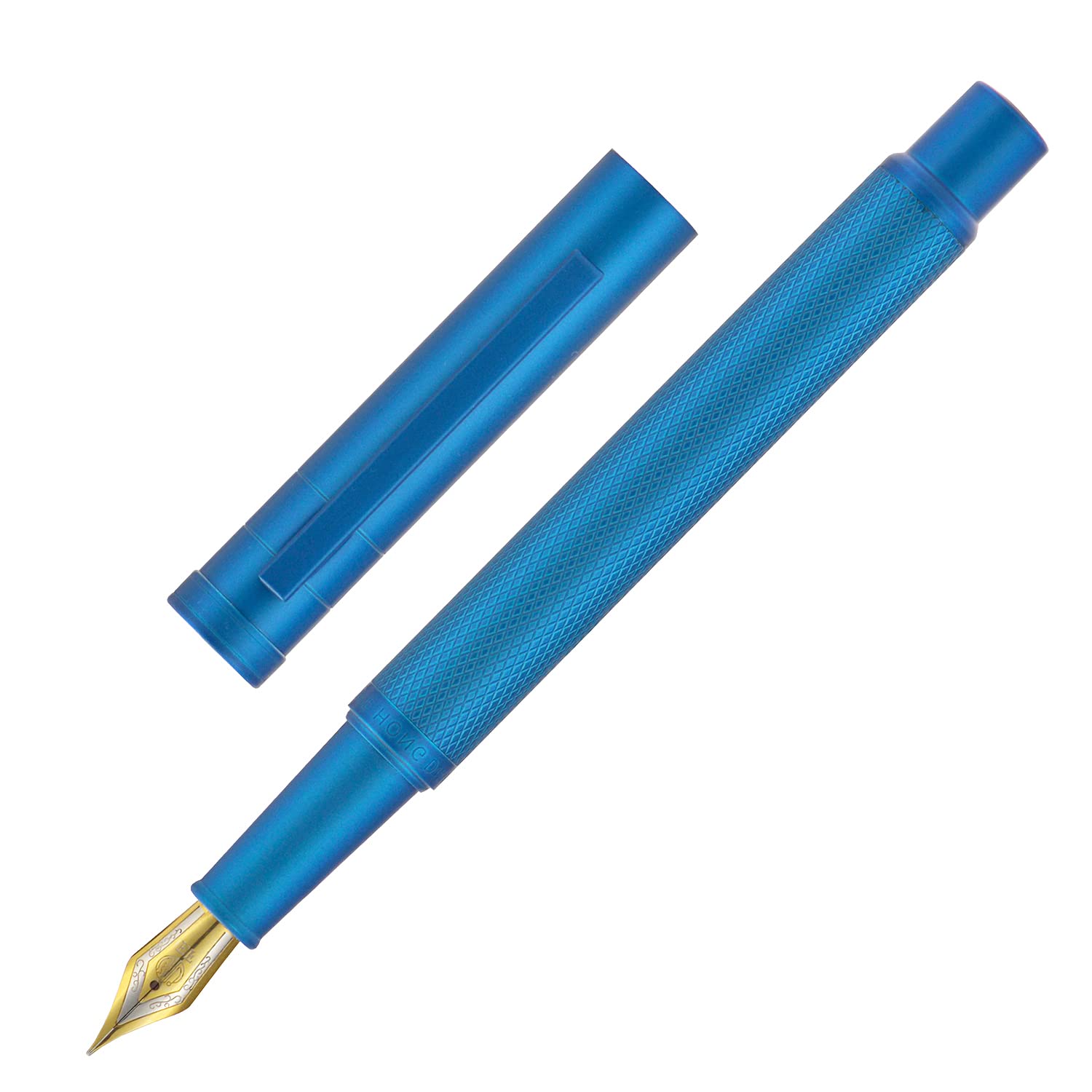 Blue Forest Fountain Pen Bent Nib Calligraphy Fude Pen, Classic Design with Converter and Metal Gift Box Set by Hongdian