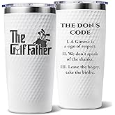 Golf Gifts for Men, Gifts for Golfers - The Golf Father Tumbler Cup - Cool Birthday Valentine Fathers Day Christmas Gift Idea for Dad, Husband, Grandpa, Him - Funny 20oz Golfing Travel Mug Accessories