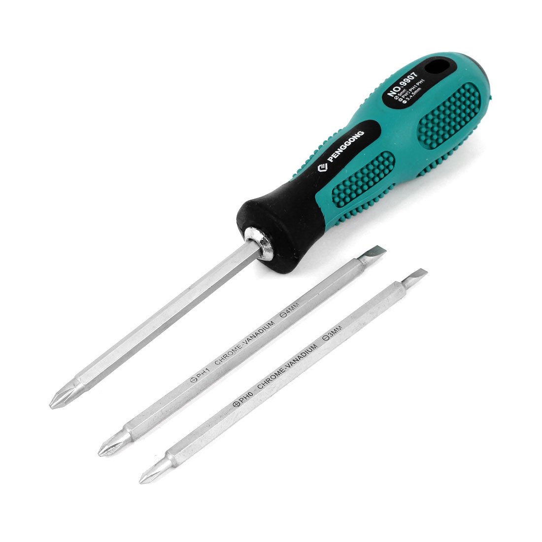sourcing map 3 Pcs Metal 90mm Long Shank Dual Way Flat Head Phillips Screwdriver