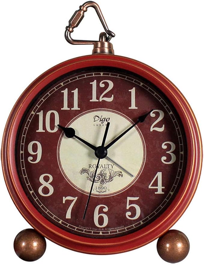 Travel Alarm Clock Bedside Easy to Read Vintage Round Alarm