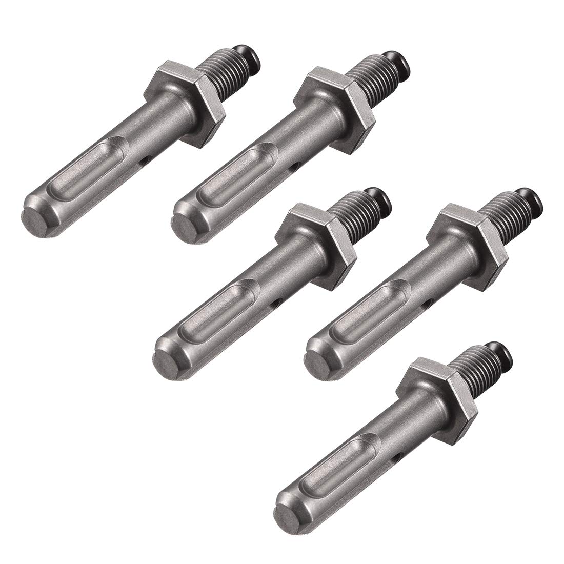 sourcing map 3/8" Drill Chuck Adapter, to 3/8-Inch(M10 x 15mm) Thread Keyless Drill Chuck Adapter Round Shank for Impact Driver, Pack of 5