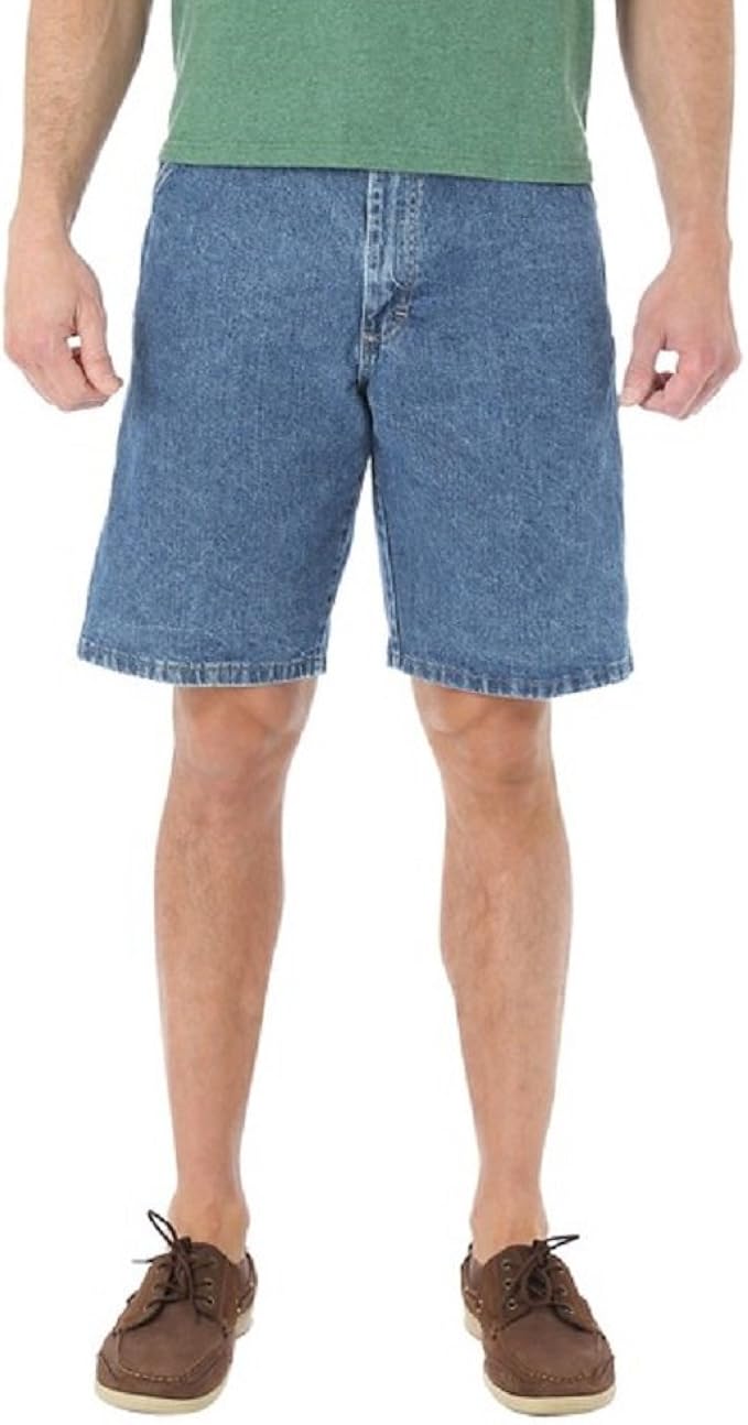 wrangler men's 5 pocket relaxed fit denim shorts