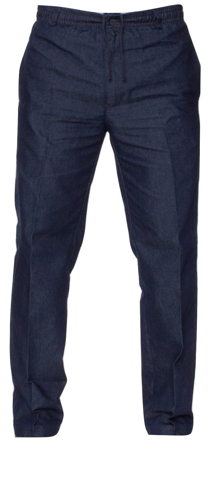 Mens Carabou Elastic Waist 32 - 60 inch Rugby Trousers Comfort Casual Pants,Denim Blue,48W x 29L