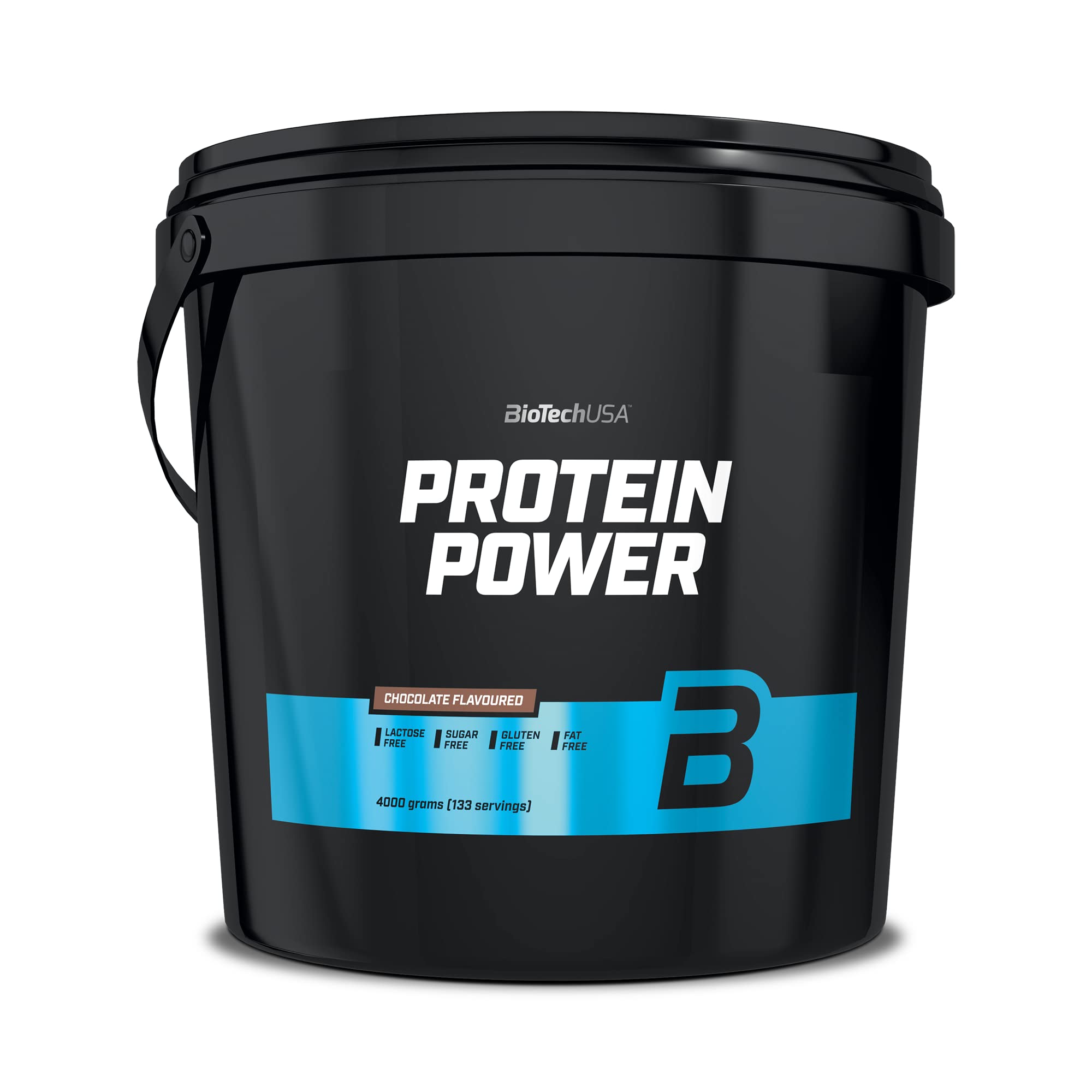 BioTechUSA Protein Power | High Protein, Sugar-Free, Lactose-Free, Gluten-Free | Added Creatine, 4 kg, Chocolate