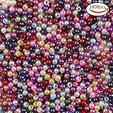 SHAN RUI 1000pcs 4mm Assorted Color Small Imitation Glass Pearl Beads for Jewelry Making Crafts for kids DIY Necklace, Bracelet