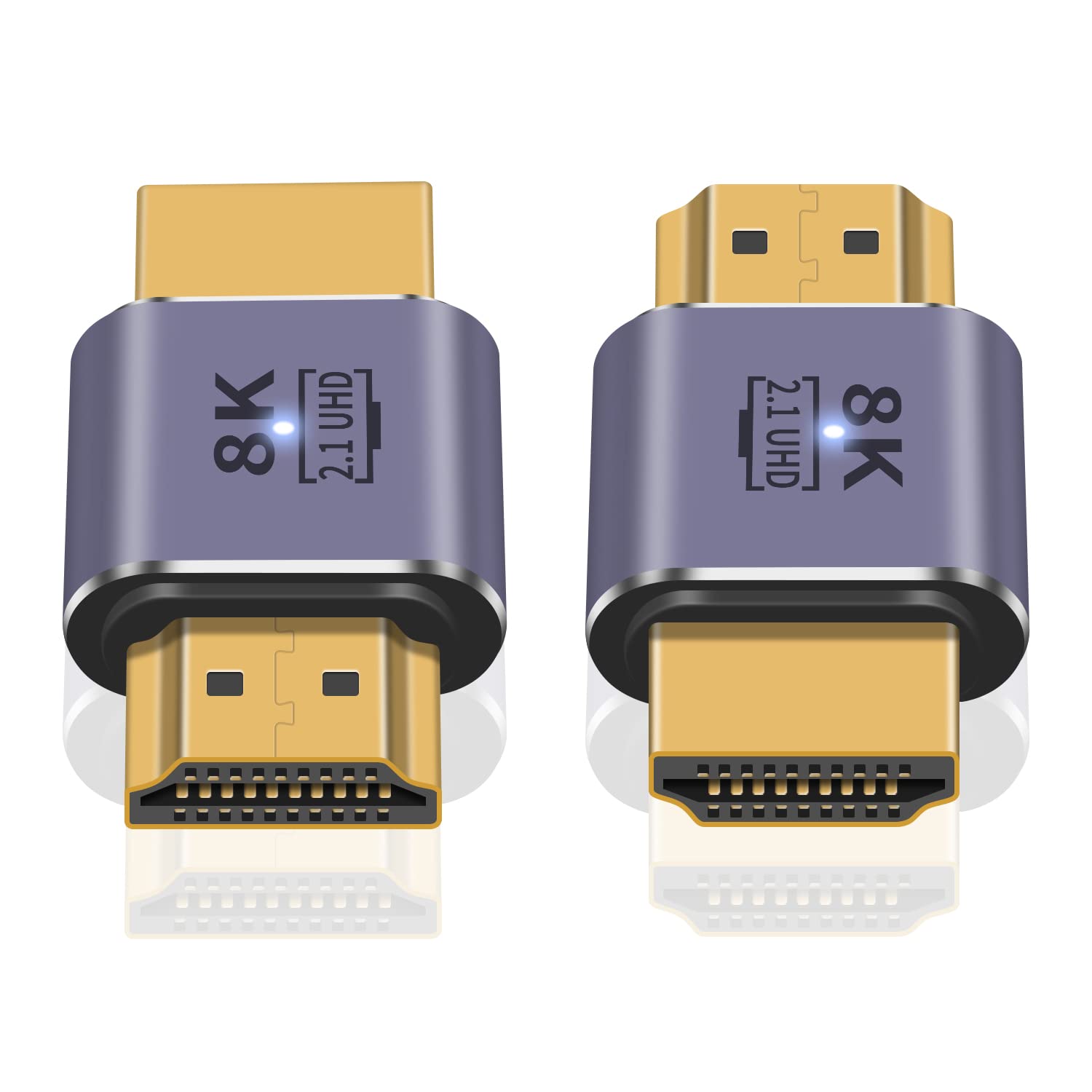 Maxhood 8K HDMI Male to Male Adapter, 48Gbps HDMI 2.1 Adapter Extender Connector Support 8K@60hz 4K@120Hz for HD Audio and Video 3D HDR Switch PS5 Roku TV, 2-Pack