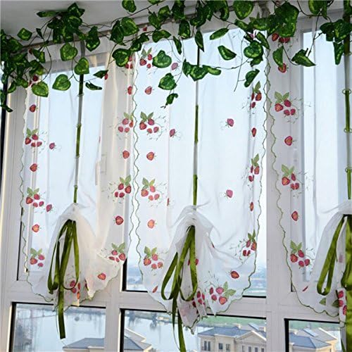 [Free Shipping] 100x80cm Strawberries Liftting Tulle Curtain Door Window Sheer Curtain Blinds // 100x80cm fresas tul liftting persianas puerta de cortina de la ventana enorme cortina