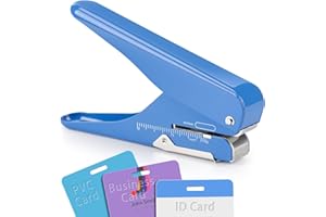 Handheld Badge Slot Hole Punch: Imlike Card Punch with Garbage Collector, Slot Puncher for PVC ID Card, Business Card, Name Tag and Luggage tag, 19/32" x 5/32" Hole, All Metal Construction