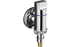 MOONDKIST Washing Machine Faucet, Washer Machine Angle Stop Valves, Stainless Steel Washing Machine Faucet, Used for All Kinds of Washing Machine Off-Pipe Stop Faucet