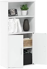 Furinno PASIR Book Shelf Door Bookshelf 59.9 W x 121.4 H x 30 D cm White