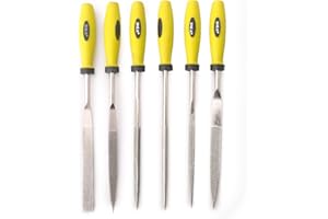 Oudtinx Diamond Needle File Set (6 Piece Set) Includes Flat, Flat Warding, Square, Triangular, Round, and Half-Round File 5x1