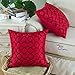 CaliTime Contempo Decorative Throw Pillow Cover Faux Silk Two-tone Circles Rings Chain Embroidered 18 X 18 Inches Deep Red