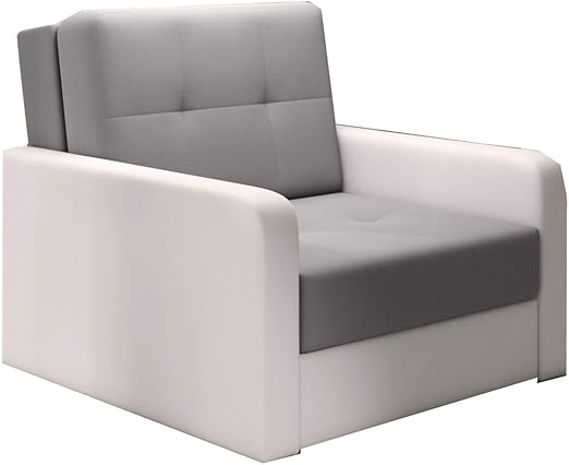 Meublo Fauteuil Lit Convertible 1 Place Tissu Et Simili Cuir