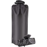 Vapur Collapsible Water Bottle with Carabiner - 23oz (0.7L) - Blackout | Flexible and Lightweight Water Bottle for Travel, Concert, Hiking &amp; Outdoor Adventures - BPA-Free, Dishwasher-Safe, Freezable