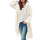 Womens Wool Blend Pea Coat Fashion Winter Dressy Overcoat Single Breasted Trench Jackets with Hood