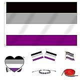 MEPLUM PRIDE 3x5 FT ACE Asexual Flag Bundle with