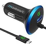 Quick Charge 3.0 Car Charger, Maxboost 36W USB Smart port with QC 3.0 built-in MicroUSB Cable for Galaxy S8/S7/S6/Edge, HP Elite x3,HTC One A9,10,LG G5 V20,ZTE Axon,Zenfone,iPhone X/8/7/6/6s plus