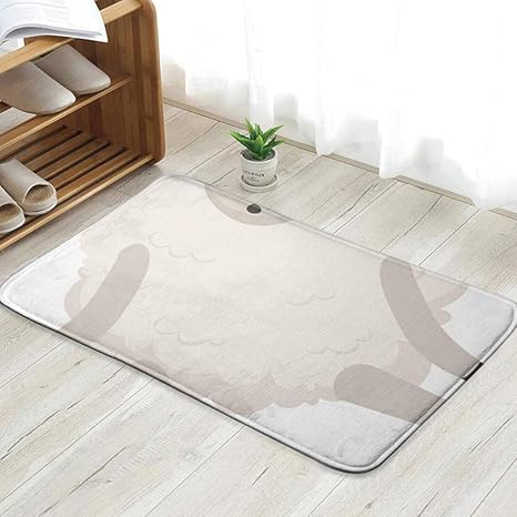 Amazon かわいい悲しい白い羊キャラクター泣いている動物野生動物パーソナライズされたカスタム玄関マット屋内 屋外玄関ドアマットノンスリップラバーキッチンラグ 60x40cm 玄関マット オンライン通販