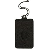 M-Tac Tactical Hanging ID Card and Patch Holder with Hook and Loop Surface and Draw Cord (Black)