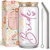 Pink Bride to be Gifts Glasses Tumbler for Women,Friends,Sister,Fiance,Wifey,Her,Bride Cup for Engagemengt,Wedding,Bachelorette Party Gifts,Bridal Shower Gift Glasses Cups with Lids and Straws-31