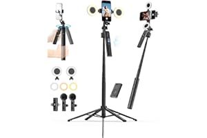 USKEYVISION Vlogging Kit for iPhone&Android, YouTube Starter Kit,Auto Face Tracking Tripod for iPhone w/Light,Phone Tripod fo