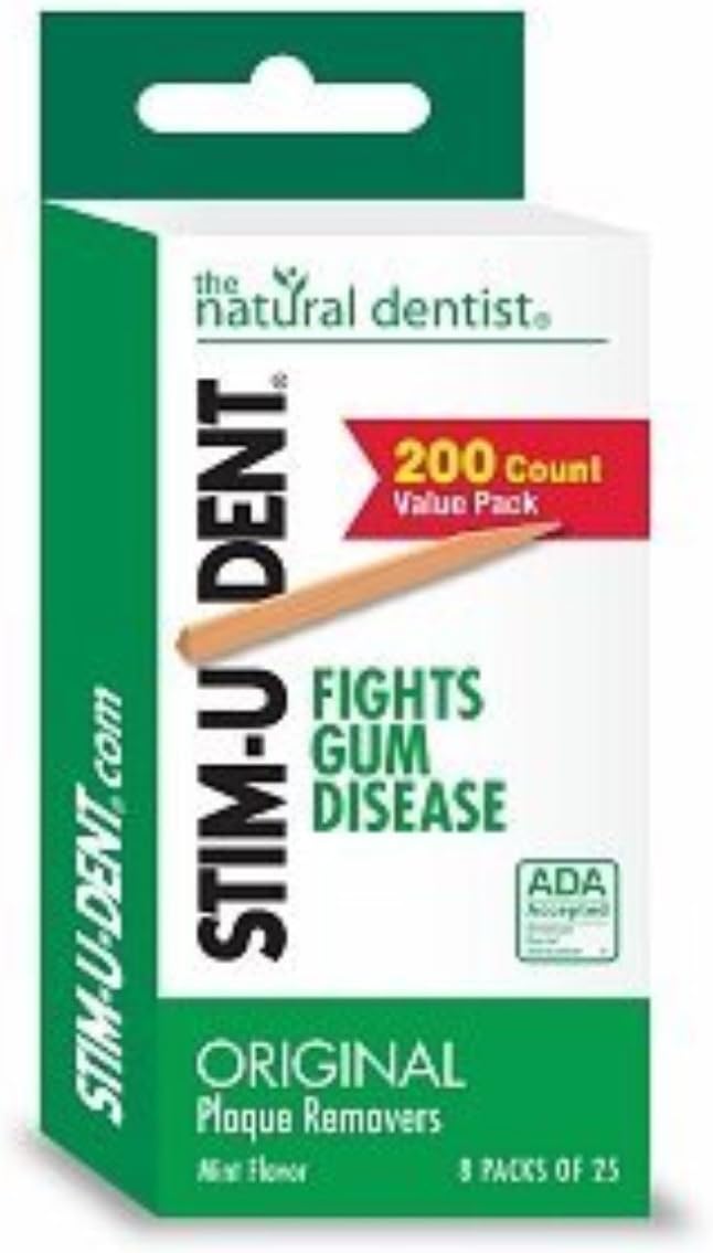 Natural Dentist Stim-U-Dent Mint Plaque Removers - 4 Packs Of 25 (100 Count Total)