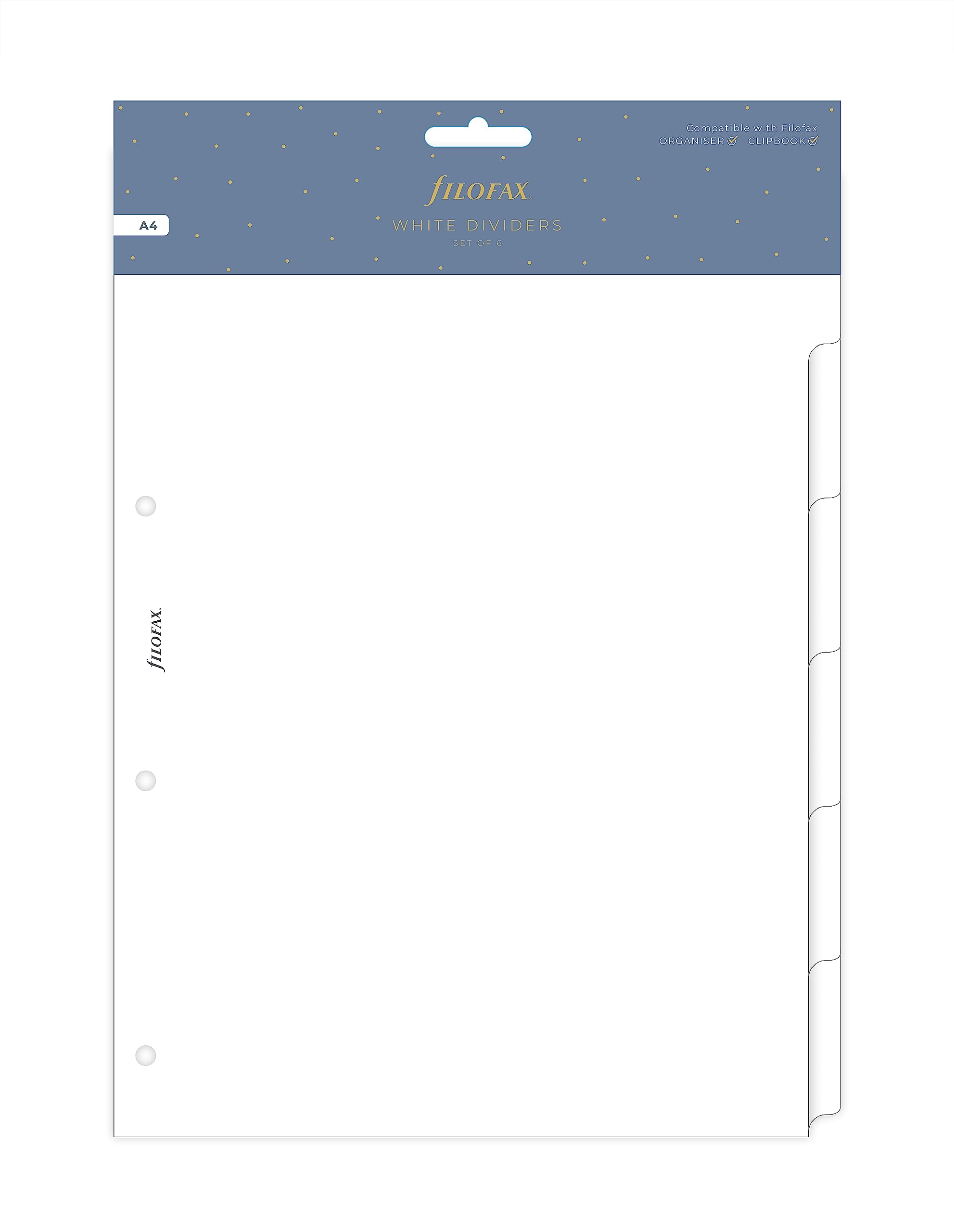 A4 Blank dividers 6 tabs - white
