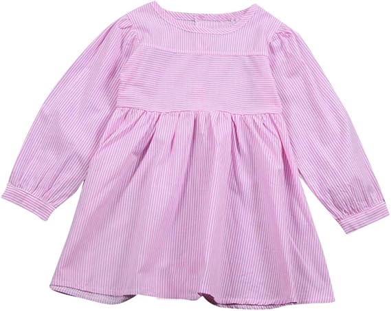 Amazon Yeach 子供服 女の子 90 130 1 5歳 ロングスリーブ ストライプ プリンセス ドレス 可愛い 超柔らかい 姫様 普段着 写真 人気 誕生日プレゼント ワンピース チュニック 通販