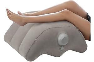 Inflatable Leg Elevation Pillow, WIOR Wedge Pillow for Sleeping Legs Swelling, Portable Blow-Up Leg Support Elevating Pillows