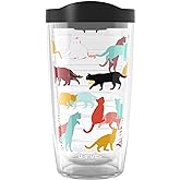 Tervis Pet Love Made in USA Double Walled Insulated Tumbler Travel Cup Keeps Drinks Cold & Hot, 16oz, Cat Pounce Love