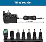 Etopgo 12V 1A Universal Power Adapter with 7 Tips for LED CCTV TV Box view 7