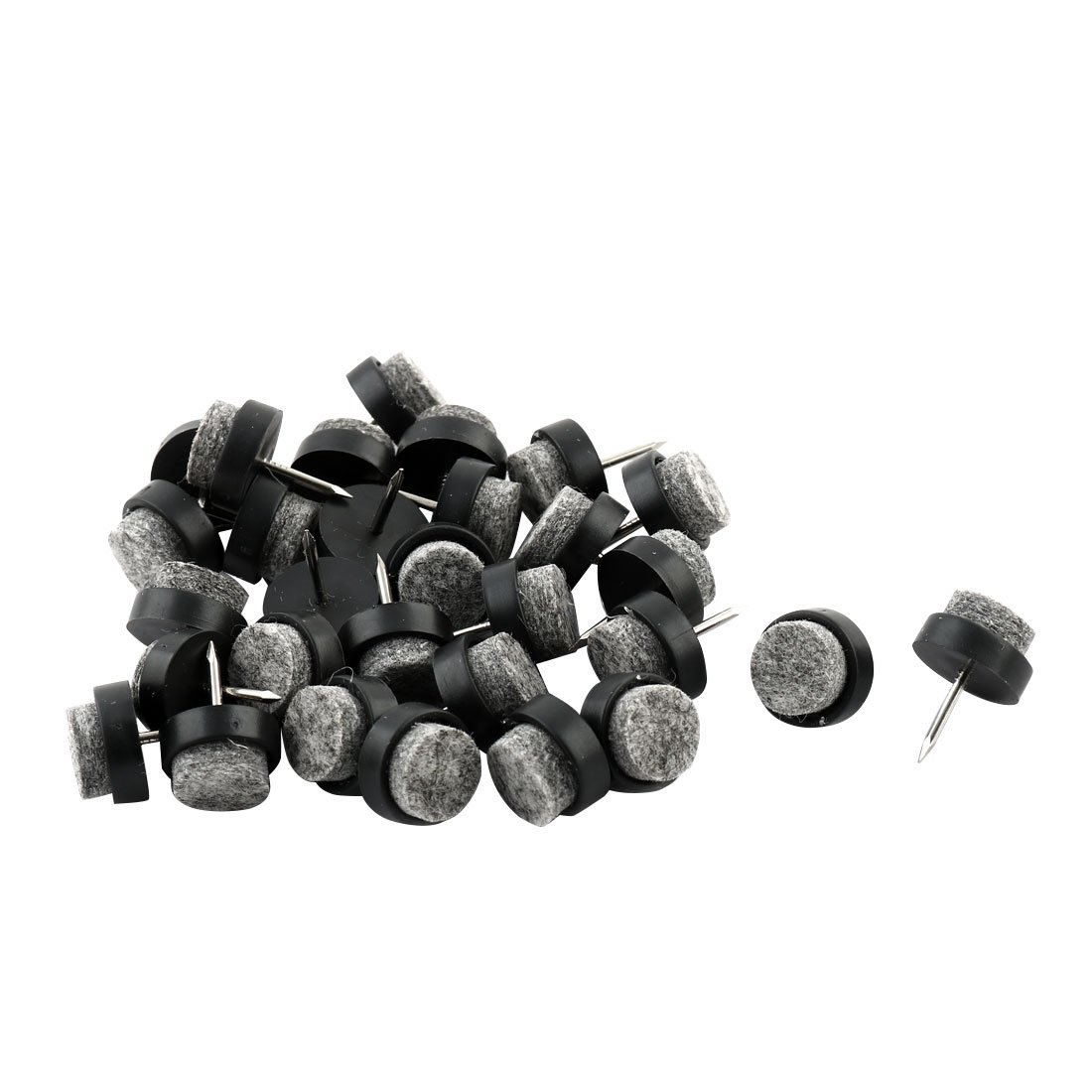 sourcingmap 30pcs 15mm Dia Table Chair Furniture Feet Legs Floor Protector Guard Felt Pad Nails Black