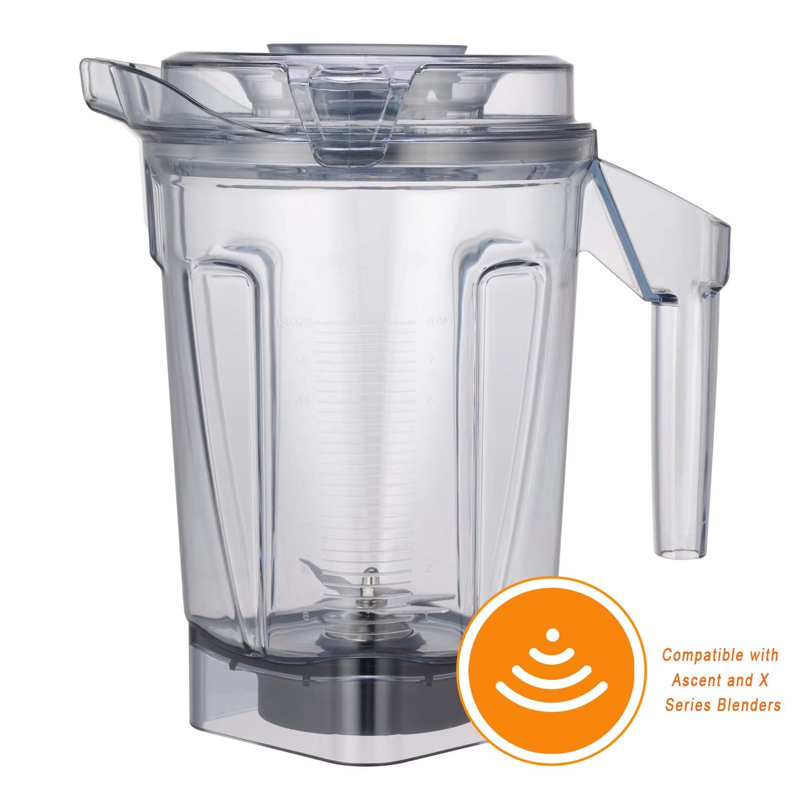 for Vitamix Blenders 64oz Ascent Container, replace A2300 A2500 A3300 A3500 X2 X3 X4 X5 V1200 V1500, compatible with Ascent/Ascent X/Venturist Series Pitcher Jar Cup