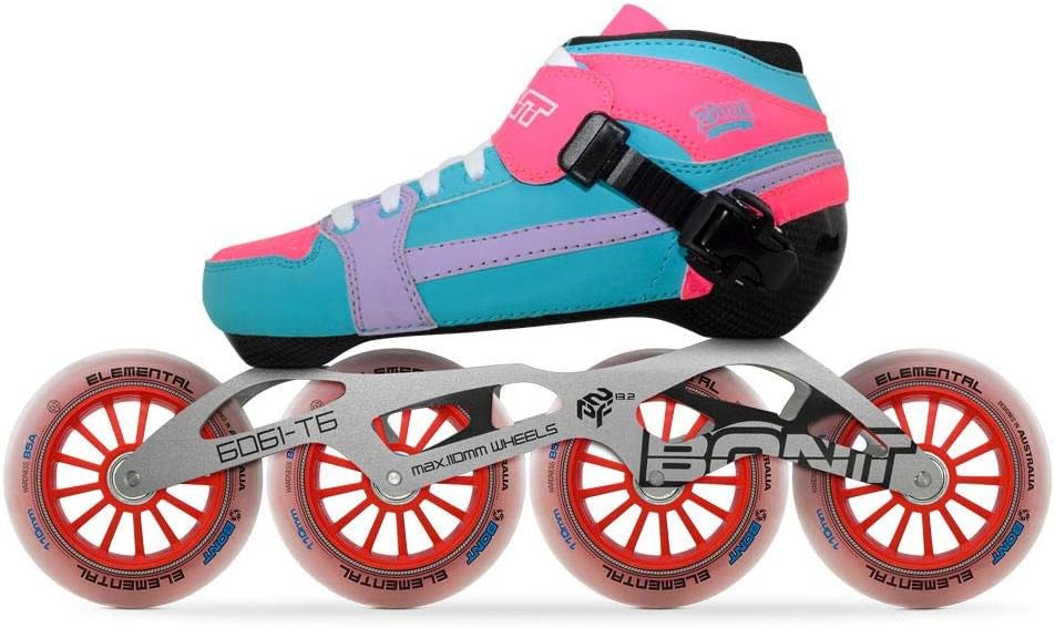Bont Skates | Inline Speed Skating Package | Pursuit Skate Boot + 2PF 6061 Frame + Elemental 100mm Wheels + ABEC5 Bearings | Carbon Fiber Composite Fully Heat Moldable