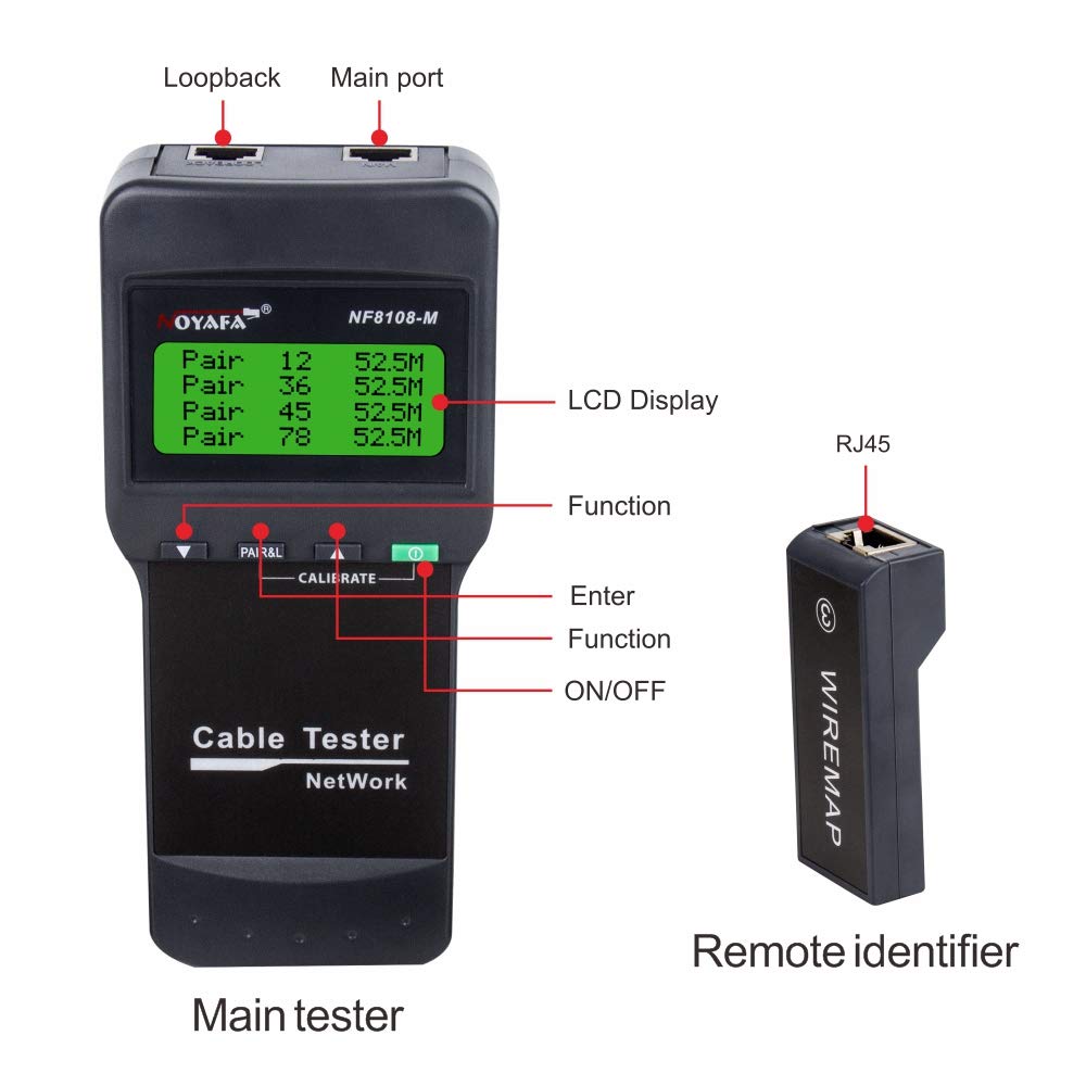Noyafa D3IN0016 NF-8108-M Cable Wire Fault Finder with 8 Far-end Passive Test Jacks