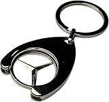 Mercedes-Benz Keyring with Shopping Trolley Token Chrome Plated 75mm view 5
