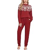 Snuggle Sac Ultrasoft Women's Pajama Set, Cozy Warm Fleece Loungewear Long Sleeve 2-Piece PJs for Winter