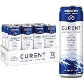 CURENT Blueberry Electrolyte Drink &ndash; Hydration + Recovery Sports Drink with Magnesium, Potassium, Calcium, Sea Salt &amp; Coconut Water &ndash; Naturally Flavored &ndash; 16 oz (12 Pack)