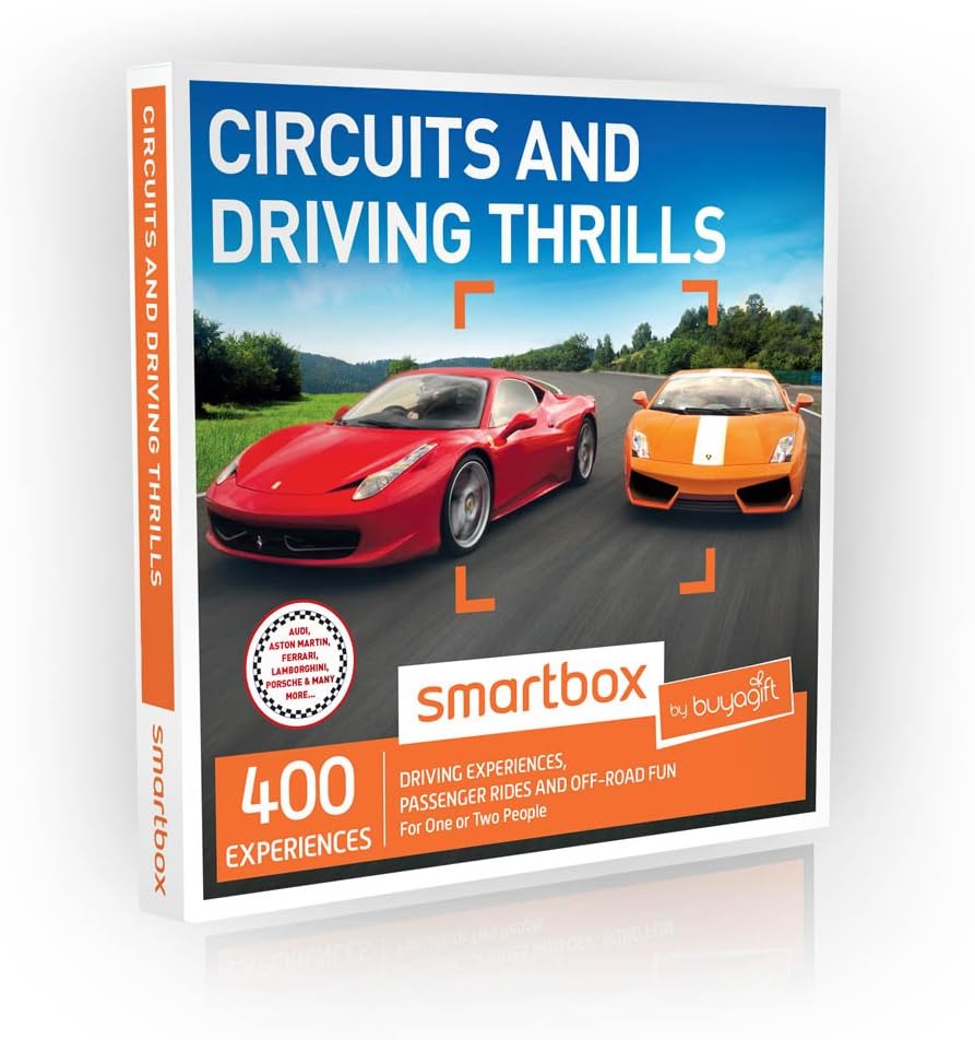 Buyagift Circuits and Driving Thrills Gift Experiences Box - 400 driving experience days on tracks and courses across the UK
