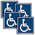 iSYFIX Handicap Signs Stickers Decal Symbol - 4 pack, 3x3 inch - Premium Front Adhesive Vinyl for Applying Inside the Window or Glass Door, Disable Wheelchair Sign, Disability Sticker,