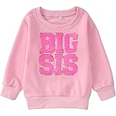 CM C&M WODRO Big Sister Sweatshirt Toddler Girl BIG SIS Chenille Patch Crewneck Pullover Tops Big Sister Gift Shirt Outfit