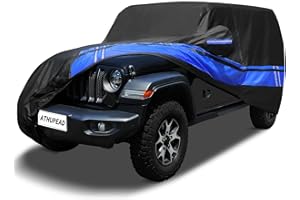ATHUPEAD 10-Layer for Jeep Covers Waterproof 4 Door All Weather for Automobiles, Outdoor for Jeep Cover with Rain Snow Sun UV Protection, Universal Fits for Jeep Wrangler Cover TJ YJ CJ JK JL