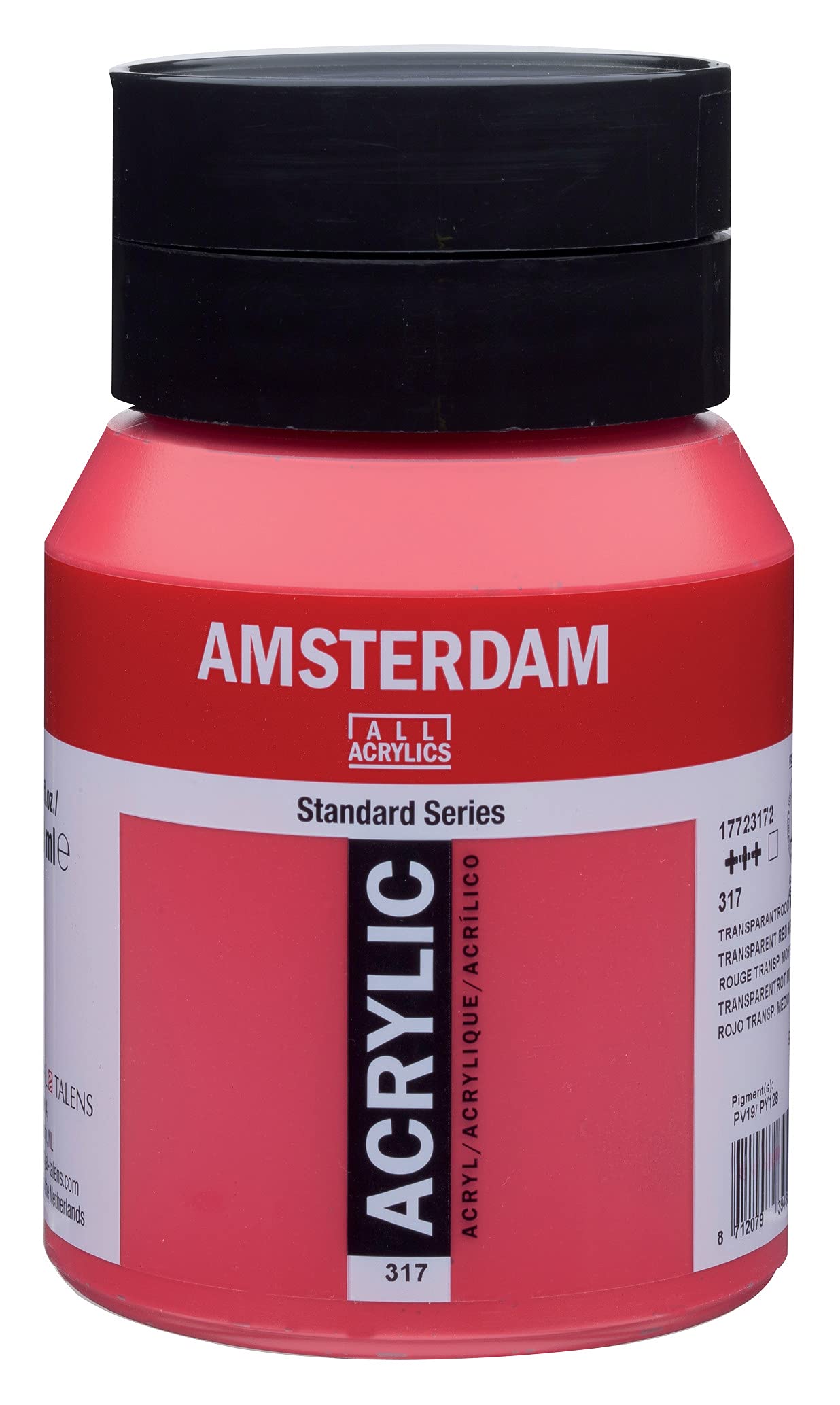 Amsterdam Standard Series Acrylic Jar 500 ml Transparent Red Medium 317 (17723172)