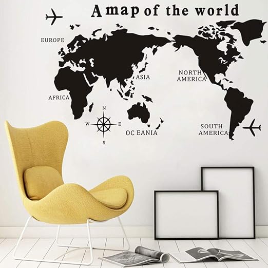 Amazon Com Kjyab Wall Stickers Murals Big Szie A Map Of The